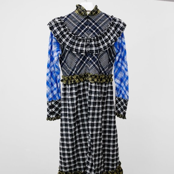 Ganni Dresses Ganni Charron Ruffled Multiplaid Dress Poshmark